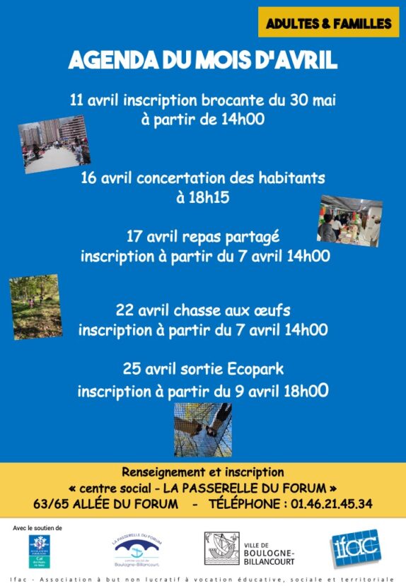 Rdv du mois d&rsquo;avril